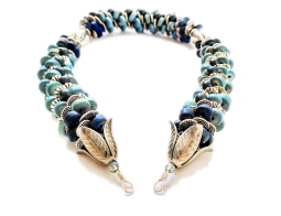 Forget Me Not Kumihimo Necklace by Cindy Grayson at BeadFest 2019